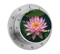 Water Lily Kitchen Timer - Mechanical Visual Timer, Stainless Steel Digital Timers with Magnetic Base Egg Timers for Hard Boiled Eggs 60-Minute Countdown Kitchen Clock for Cooking
