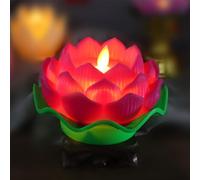 Water Lily Lantern, LotusFlower Light LotusLamp LED LotusLight Flower Garden Light Water Lily LED Landscape Lights Battery Powered Water Lily Candles Light Water Lily Ornament Buddha Light