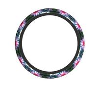 Water Lily Light and Shadow Printed Steering Wheel Cover Elastic Stretch Car Wheel Wrap Breathable Non-Slip Steering Wheel Protector for Car Truck SUV
