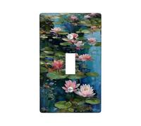 Water Lily Light Switch Cover Plates/Outlet Covers, Peach Floral Design for Spring Decor, Thermoplastic Wall Plates, Standard Size Single Toggle