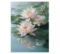 Water Lily Paint by Numbers for Adults Plant Painting by Numbers for Adults, Art Supplies with Color Canvas for Painting 95 x 70cm 36 Colors of Acrylic Paint and Brush,Wall Art for Room Decor YH2-2590
