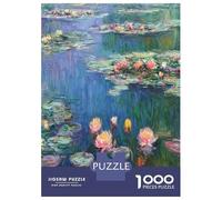Water Lily Pond Puzzle Game 1000 Piece Jigsaw Puzzle Paper for Adults Water Reflection Family Relaxation Home Gift 52x38cm/1000pcs