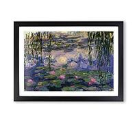 Water Lily Pond Vol.11 by Claude Monet Framed Print | A2 Black Framed Wall Art | Ready to Hang | Modern Floral Picture | Living Room Bedroom Lounge Office