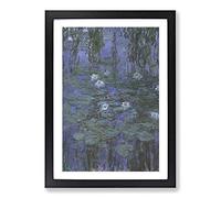 Water Lily Pond Vol.13 by Claude Monet Framed Print | A2 Black Framed Wall Art | Ready to Hang | Modern Floral Picture | Living Room Bedroom Lounge Office