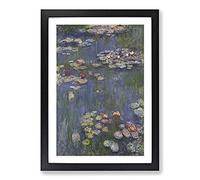 Water Lily Pond Vol.27 by Claude Monet Framed Print | A2 Black Framed Wall Art | Ready to Hang | Modern Floral Picture | Living Room Bedroom Lounge Office