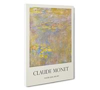 Water Lily Pond Vol.30 Claude Monet Canvas Print | Gallery Wrapped 30mm Frame Wall Art | 30x20 inches | Ready to Hang | Impressionist Floral Picture | Living Room Bedroom Lounge Office