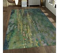 Water Lily Rug 60x90 for Bedroom Abstract Botanical Lotus Pond Area Rug Non-slip Washable Boho Rugs Ultra Thin Soft Large Carpet for Nursery Office Laundry Room Under Table Green