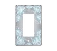 Water Lily Single Rocker Light Switch Cover, Serene Elegant Bubbles Swirls Spring Light Blue Plastic Standard Size Decorative Wall Plates for Home Living Room Bedroom Bathroom Decor