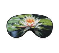 Water Lily Sleep Mask, Ultra Soft Eye Mask for Sleeping with Adjustable Strap, Comfortable Lightweight Blindfold Eyeshade, Total Blackout Eye Cover for Night Sleep Travel Office Nap
