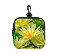 Water Lily, Square Zipper Storage Bag, Neoprene Coin Purse, Small Wallets, Change Pouch, Change Purse
