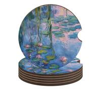Water Lily Weeping Willow 4PCS Car Coasters Cup Holders Universal Vehicle Car Insert Coaster 2.56 Inch Auto Coasters