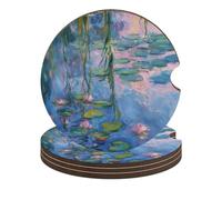 Water Lily Weeping Willow 4PCS Car Coasters Cup Holders Universal Vehicle Car Insert Coaster 2.56 Inch Auto Coasters