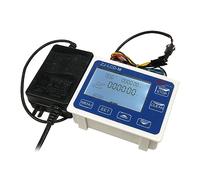 Water Liquid-Flow Rate Volume DigitalDisplay Flowmeter Quantitative Controller Counter Liter Gallon Total Show Rate Water Meter with Temp Guage Cooling Professional Sensor Switch