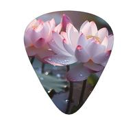Water Lotus Printed pick set - 12 pieces, thin, medium and thick guitar picks, suitable for guitar, bass, electric guitar and ukulele