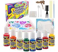Water Marbling Paint Art Kit for Kids, 8 Colours Water Marbling Paint Craft Kits DIY Arts and Crafts for Kids Girls & Boys Crafts Kits Ideal Creative Toys & Presents Gifts for Kids Age 7-14
