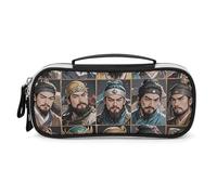 Water Margin Heroes Pencil Case with Handle, Large Capacity PU Leather Pencil Bag Office Organizer, Portable Cosmetic Bag for Travel, Home