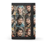 Water Margin Heroes Wallet, Unisex Tri-Fold Wallet with Card Slots & Keychain, Lightweight & Minimalist Wallets for Travel, Daily Use, Gifts