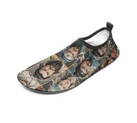 Water Margin Heroes Water Shoes for Men Women, Lightweight Stretch Swim Shoes with Anti-Slip Rubber Sole, Quick-Dry Aqua Socks for Pool, Beach, Surfing, Style, 4 Women/4 Men