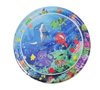 Water Mat, 39 Inch Large Round, Soft Environmentally Friendly PVC Fish Design 0.88 Lbs | Sensory Interaction Toy For Children And Cats To Stay Cool During Summer Play