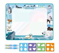 Water Mat Drawing, Doodle Mat, Water Doodle Mat for Kids, Mess-Free Drawing Pad with 2 Pens & 4 Templates, Perfect for Indoor & Outdoor Use ducational Toys Best Gifts (44 * 30cm)