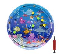 Water Mat for Cat, Large 90 cm Inflatable Tummy Time Mat for Pets and Baby with Sea Animals, Round Water Mat, Sensory Toy for Playing & Early Education