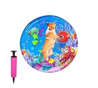 Water Mat for Cats, 25.5 Inch Cat Cooling Mat with Air Pump, Thickened Portable Toy for Pet Entertainment House Outdoor Play Summer Floor