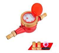 Water Meter Garden DN20 Hot Water Up to 90°C Brass Cold Water Meter Set DN20 Robust Iron Coated Garden Water Meter DN20 Horizontal Vertical Mountable Flow Meter DN20 Precise Reading (B)