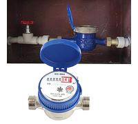 Water Meter Gauge, 1.5 Rated Copper 0-40℃ Water Meter 1/2 Inch Water Gauge Mechanical Water Meter 15mm 1/2 Inch for Households or Gardens.