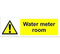 Water meter in room - 1mm flexible Plastic sign (600mm x 200mm)
