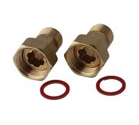 Water Meter Screw Connections 1/2 Inch Screw Connection Suitable for Water Meters, Brass Thread Fitting, Pack of 2