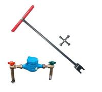 Water Meter Wrench - Stopcock Wrench | Water Shut-off Tool, T-shaped Check Valve Wrench, Sanitary Valve Wrench for Home Installations, Garden, Lawn, Backyard, Watering,