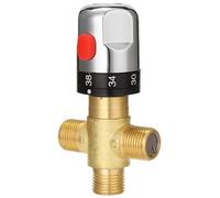 Water Mixing Valve, Thermostatic Mixing Valve 3-Way Adjustable Brass 1/2" Water, Ideal for Kitchen, Bathroom, Toilet, Bathroom Accessories for Daily Use