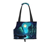 Water Moon Cave Printed Pet Shoulder Bag, Specially Designed for Small Dogs and Cats, Multifunctional Shoulder and Handbag