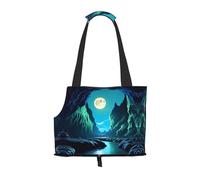 Water Moon Cave Printed pet Shoulder Bag, Suitable for Small Dogs and Cats, Shopping and Travel Dual-Purpose Bag