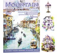 Water Mountain House Sticker Scrapbooking Supplies for Junk Journal, 20 Sheets PET Stickers - Vintage Journaling Stickers, Ephemera Sticker Book Pre Cut(TZ-009-004)
