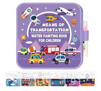 Water Painting Book, Educational Games, Size Coloring, Durable Water Reveal Material, Kids Painting Toys, Reusable Drawing Book for Christmas Birthday Boys Girls School Classroom Travel Airplane