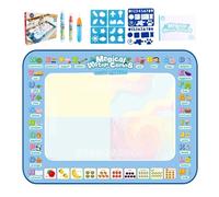 Water Painting Mat Reusable Drawing Board, Water Doodle Mat 80x60cm with Pens, Aqua Magic Coloring Pad for Kids Toddlers, Educational Toy for Easter Christmas Birthday Gift Fruit Alphabet 80x60cm
