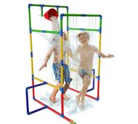 Water Park Sprinkler Tunnel with Dunk Bucket | Outdoor Summer Toy for Kids Backyard Activity