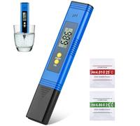 Water pH Tester 0.01pH High Precision Digital pH Meter Auto Calibration 0.00-14.00 High Precision PH Pen Suitable for Household Drinking Water Kitchen Swimming Pool Aquarium Blue