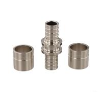 Water Pipe Connector for Floor Heating Systems Constructed from Brass with Weatherproof Chrome Layer Providing Long-Term Oxidation Resistance
