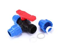 Water Pipe ConnectorHosepipe Connectors,Garden Hose Splitter,Multi-Tap Connector,Ball Valve, PE Three-Way Fast Connection Plastic T-Type(32mm)