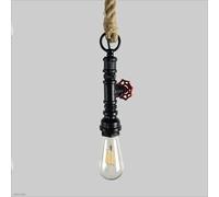 Water Pipe Wrought Iron Chandelier Industry Hemp Rope Pendant Lights Indoor Old Fashioned Retro E27 Bar Decoration Steampunk Lamp,Pendant Lighting Ceiling