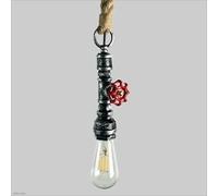 Water Pipe Wrought Iron Industry Hemp Rope Pendant Lights Indoor Old Fashioned Retro E27 Bar Decoration Steampunk Ceiling Lamp, Modern