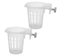 Water Plant Holder - Transparent Plant Holder for Aquariums | 2 Pieces Transparent Hanging Cups with Holes, Mounted Containers of Frameless Fish Tank for Aquatic Plants P