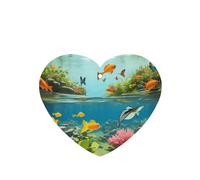 Water Plants And Fish Pattern Car Air Fresheners 6 Pcs Heart Shape Hanging Aromatherapy Tablets Scented Fresheners For Bedroom Bathroom