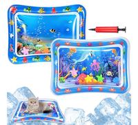 Water Play Mat, 2 Pcs Interactive Cat Toys, 60 x 40cm Water Mat with Fish, Comfort Inflatable Cat Sensory Water Mat for Cat Dogs & Baby Enrichment, for Pet Owners