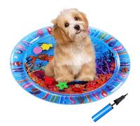 Water Play Mat for Cats, Water Cooling Mat for Pets Sensory Mat for Cats | Non-Slip Round Interactive Accessory with Floating Fish for Exercise