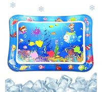 Water Play Mat - Inflatable Sensory Pad | Cartoon Sea Animal Design | Leak Resistant PVC Material, Inflatable Water Filled Center, Soft Tummy Time , Portable Foldable Design, For Nursery