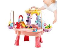 Water Play Table for Children 4-8, Elephant Design Sensory Toy - 6-in-1 Activity Table with Waterfall Slide, Fishing Game, Pump, Gear, for Summer Backyard Preschool Outdoor