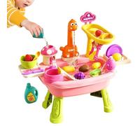 Water Play Table,with Faucet Cute Dinosaur Play Food Set,Sensory Activity with Running Water - for Beach Backyard Garden Park Pool, Boys Girls Aged 3+